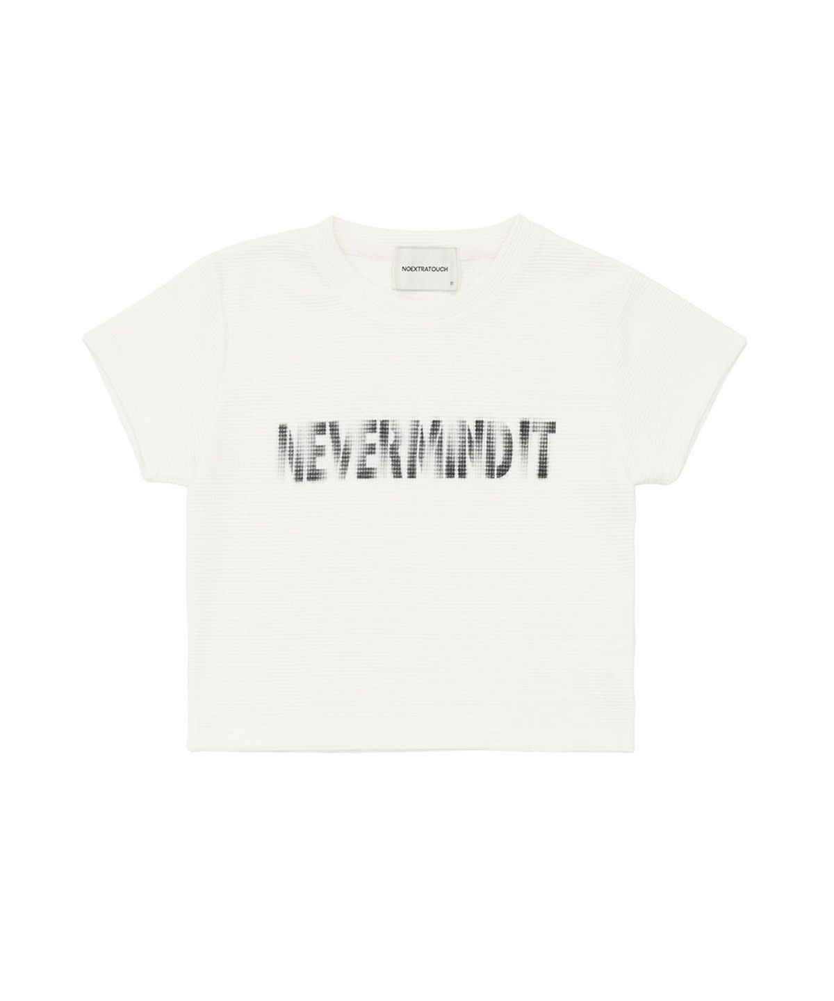 노 엑스트라 터치(NO EXTRA TOUCH) Never Mind It Washed Half T-shirt (White) / 26SMTS001WH
