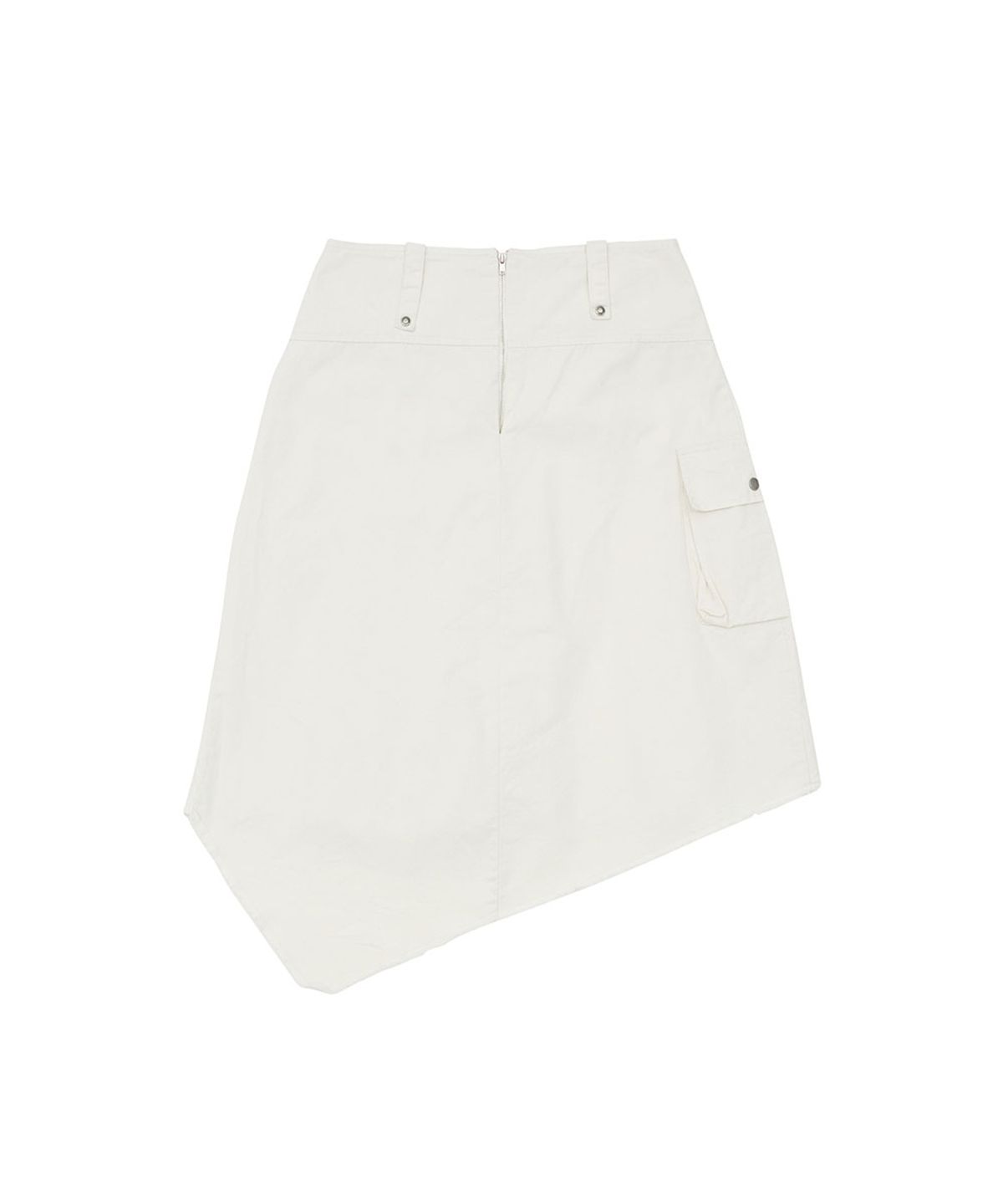 노 엑스트라 터치(NO EXTRA TOUCH) Dyed Snap Stud Midi Skirt (Ivory) / 26SMSK001IV