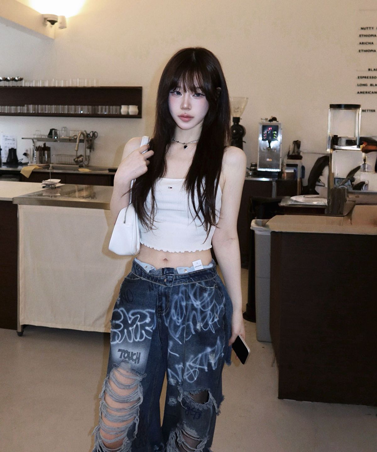 노 엑스트라 터치(NO EXTRA TOUCH) Hand-painted distressed denim pants (blue) / 26SMPT001BL