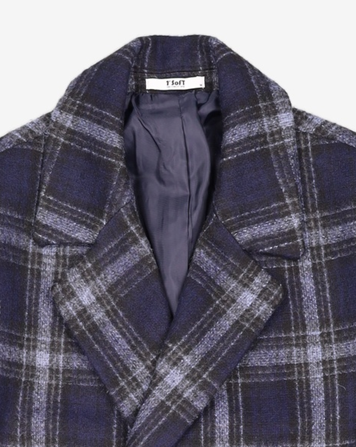 원소프트(1'SOFT) 울체크더블코트 WOOL CHECK DOUBLE COAT M
