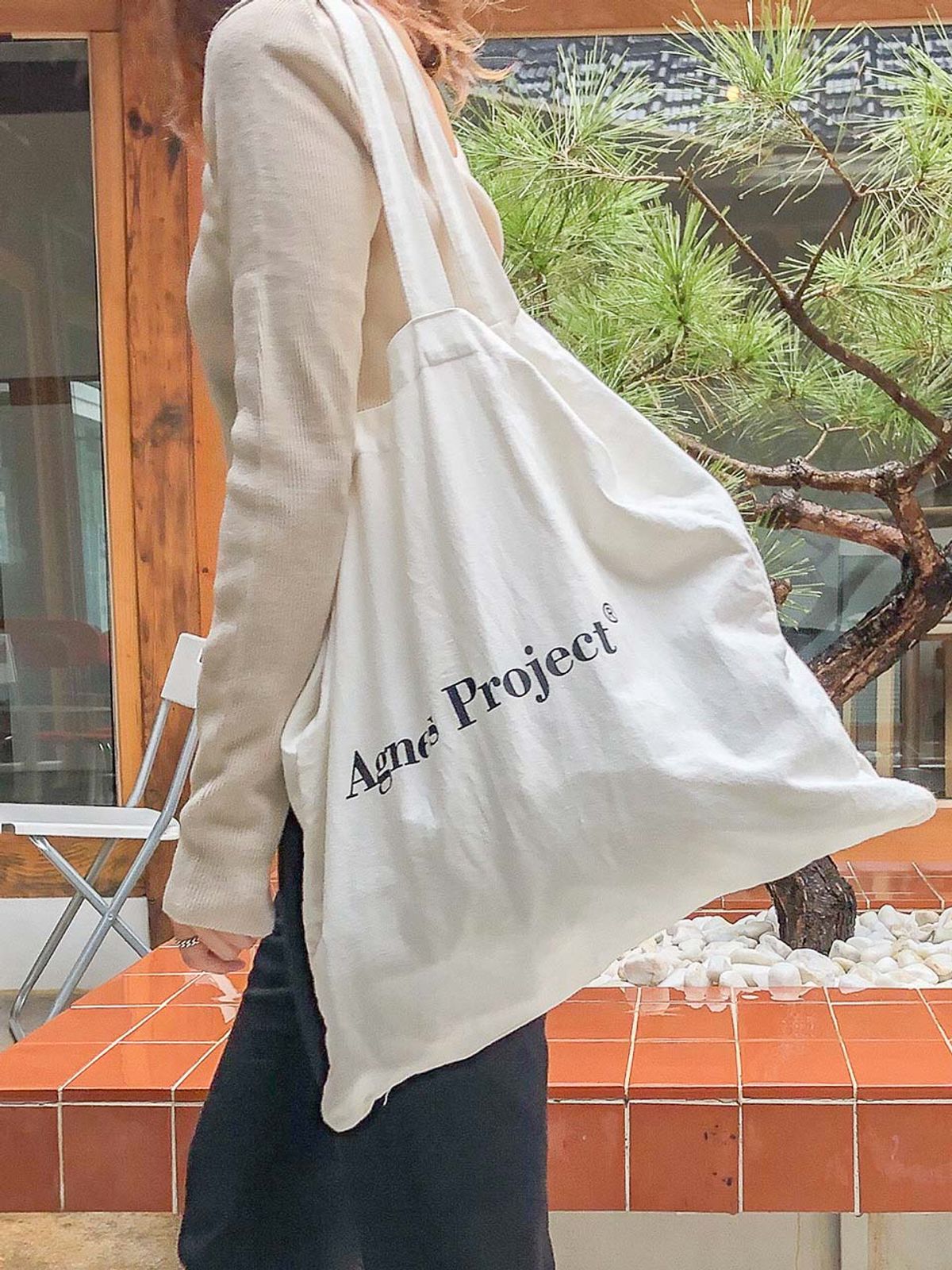 아그네스프로젝트(AGNES PROJECT) 라지코튼백_화이트