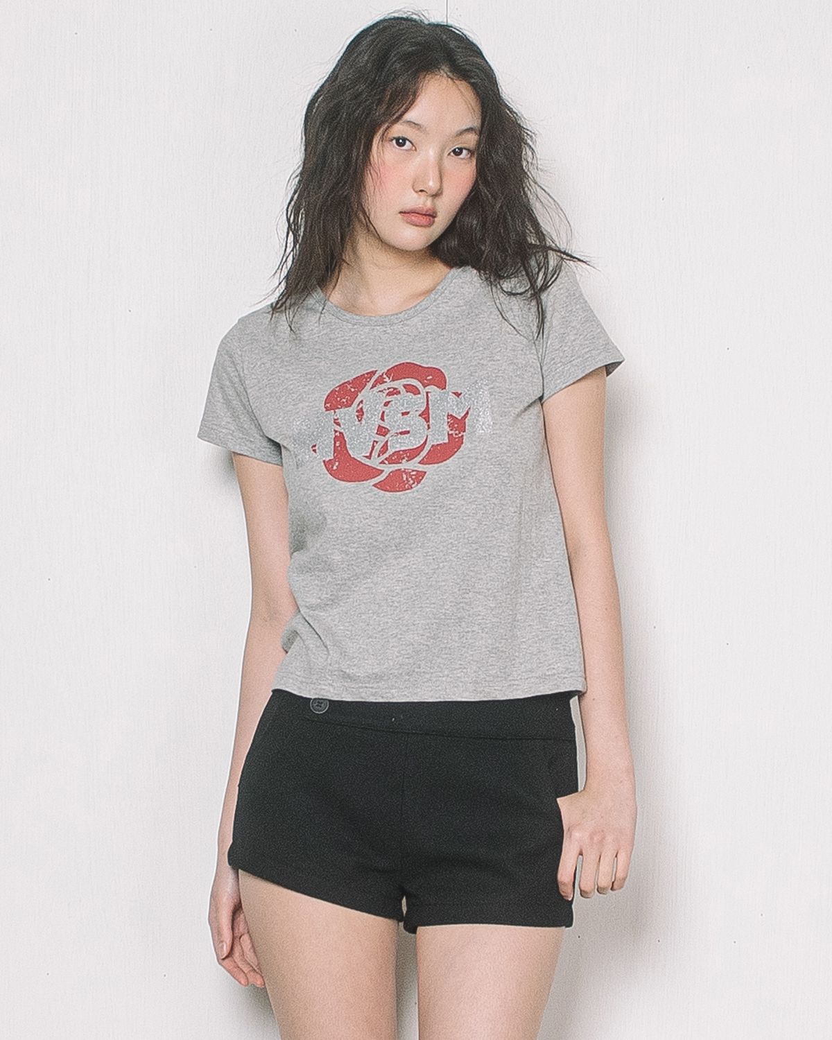 해비즘(HAVISM) HVSM ROSE S/S TEE(GREY)