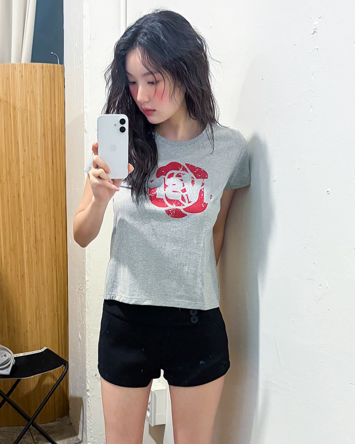 해비즘(HAVISM) HVSM ROSE S/S TEE(GREY)