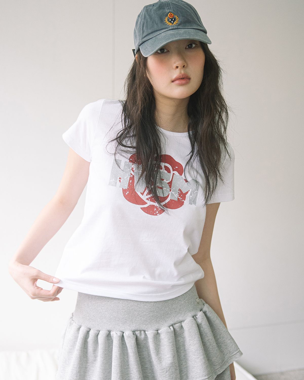 해비즘(HAVISM) HVSM ROSE S/S TEE(WHITE)