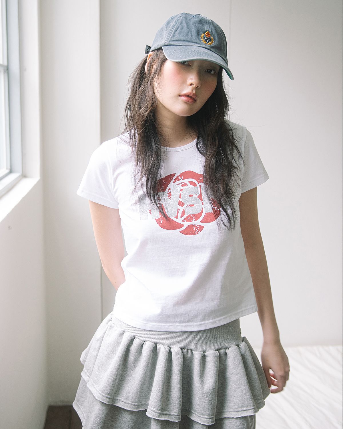해비즘(HAVISM) HVSM ROSE S/S TEE(WHITE)