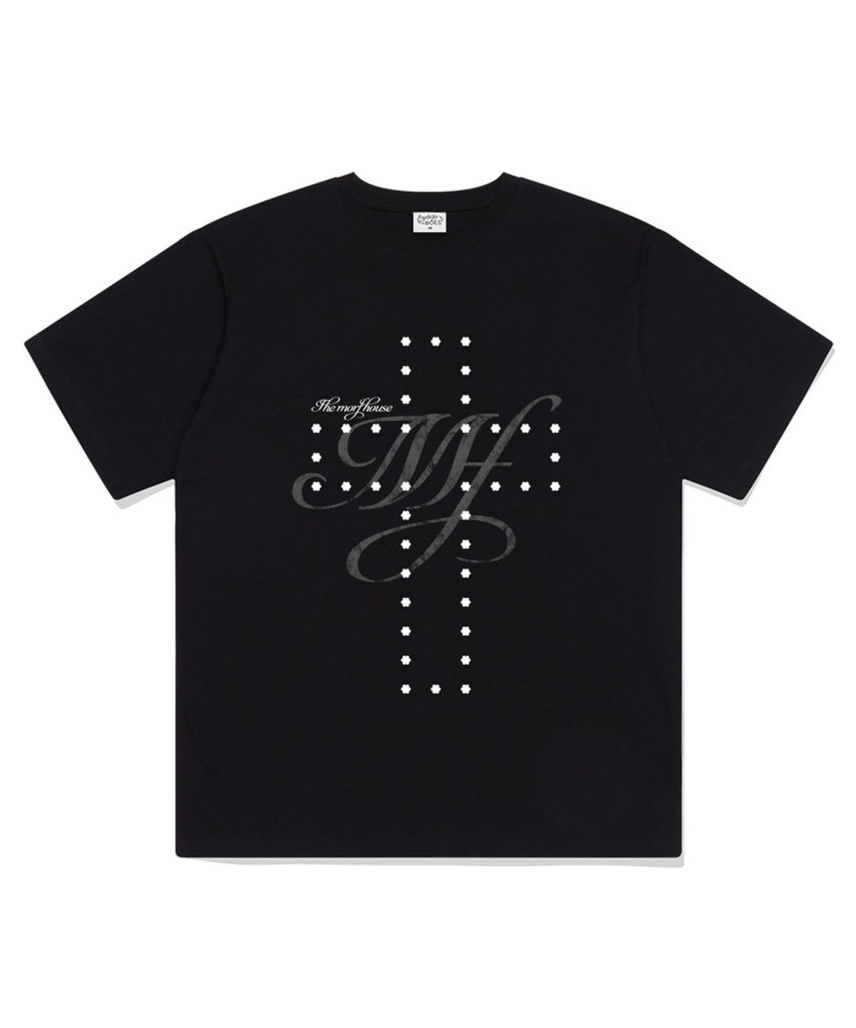 더모프하우스(THEMORFHOUSE) MORF 플라워 크로스 오버핏 반팔 티셔츠 화이트