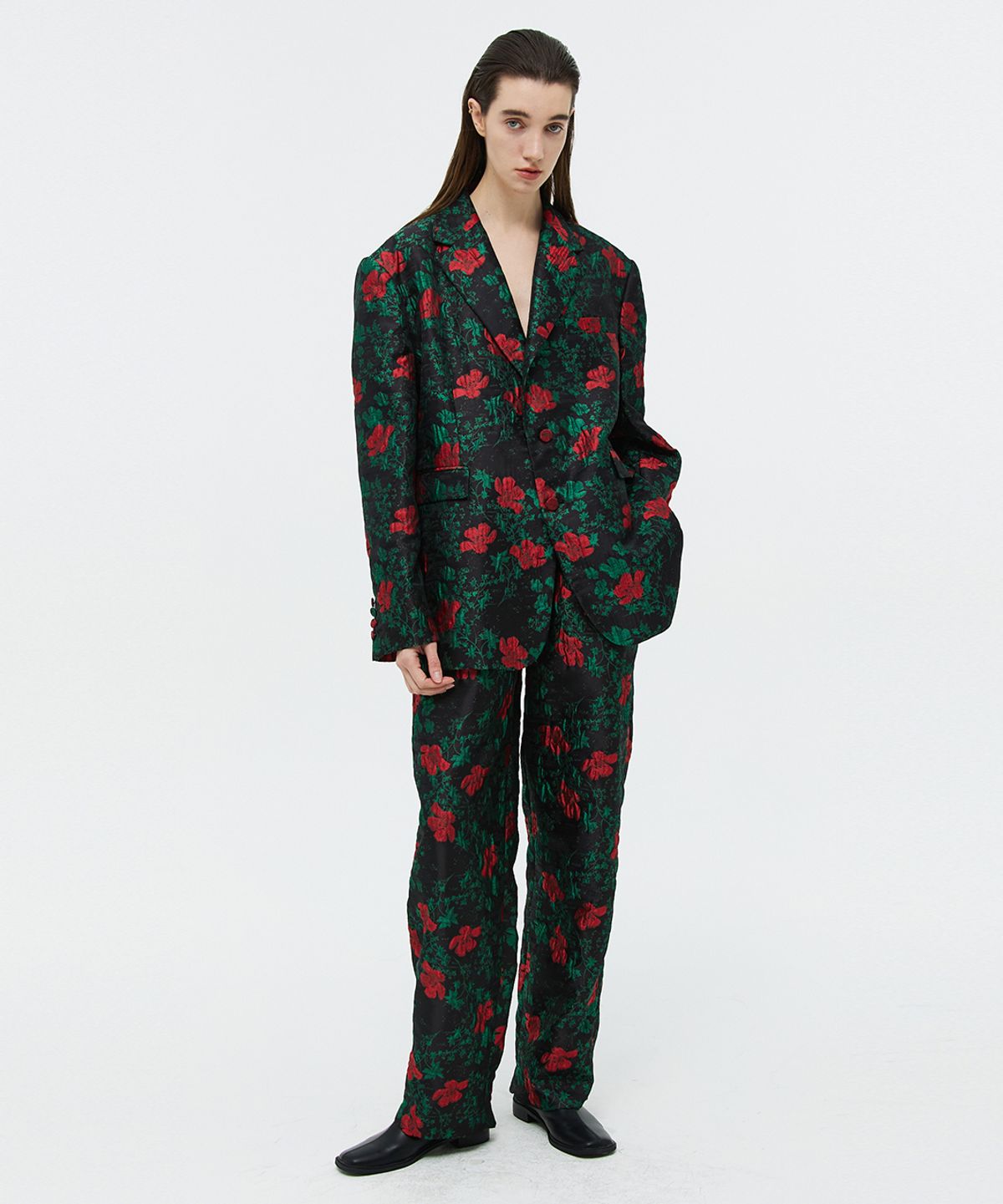 베데르미(VEDERMI) flower jacquard blazer