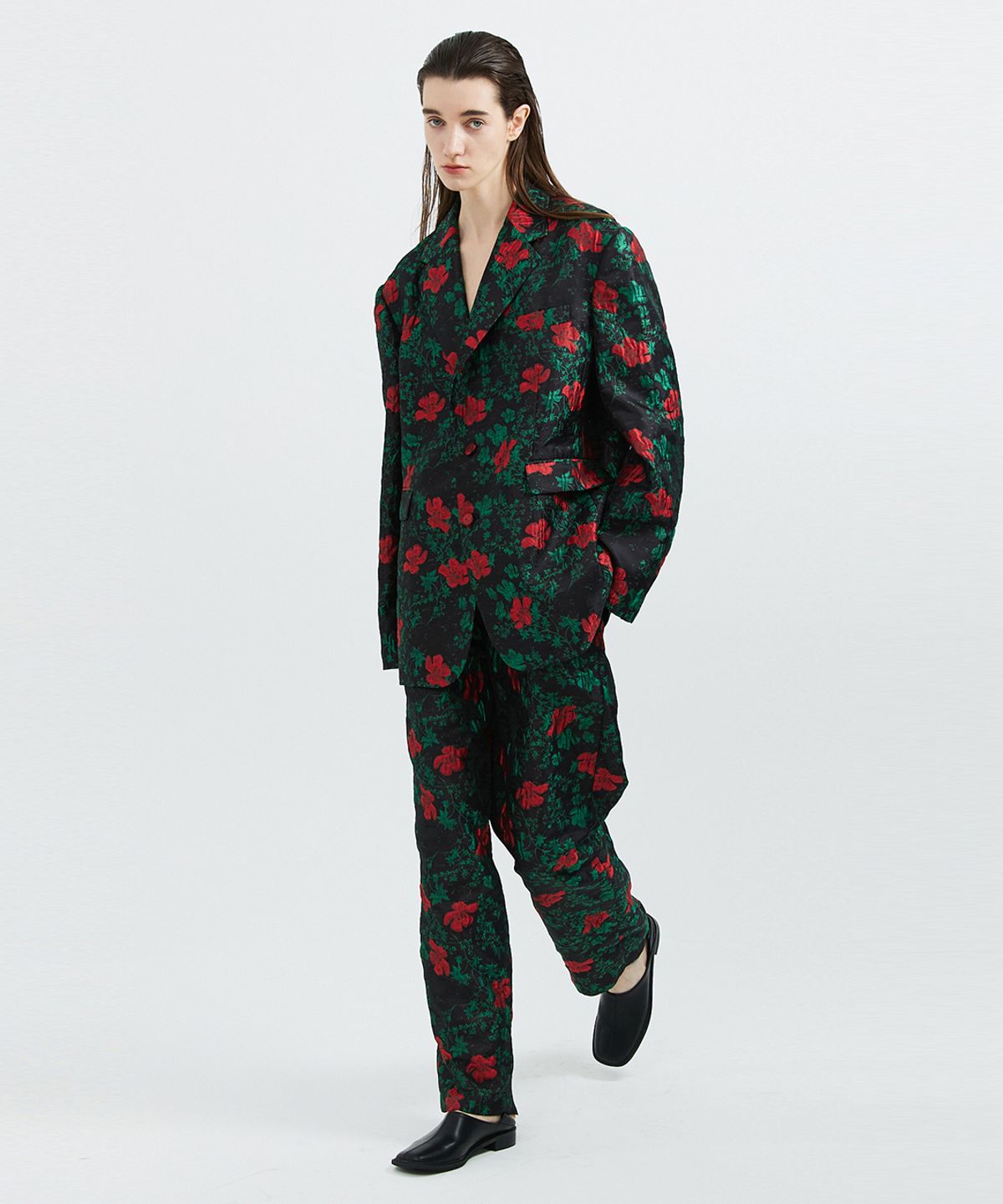 베데르미(VEDERMI) flower jacquard trouser
