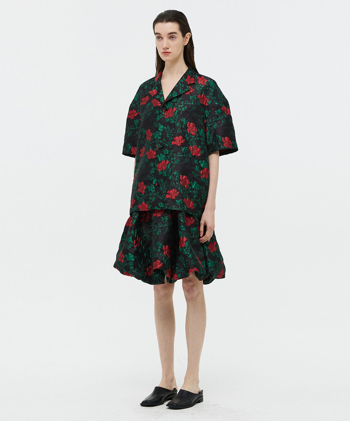 베데르미(VEDERMI) flower jacquard half sh