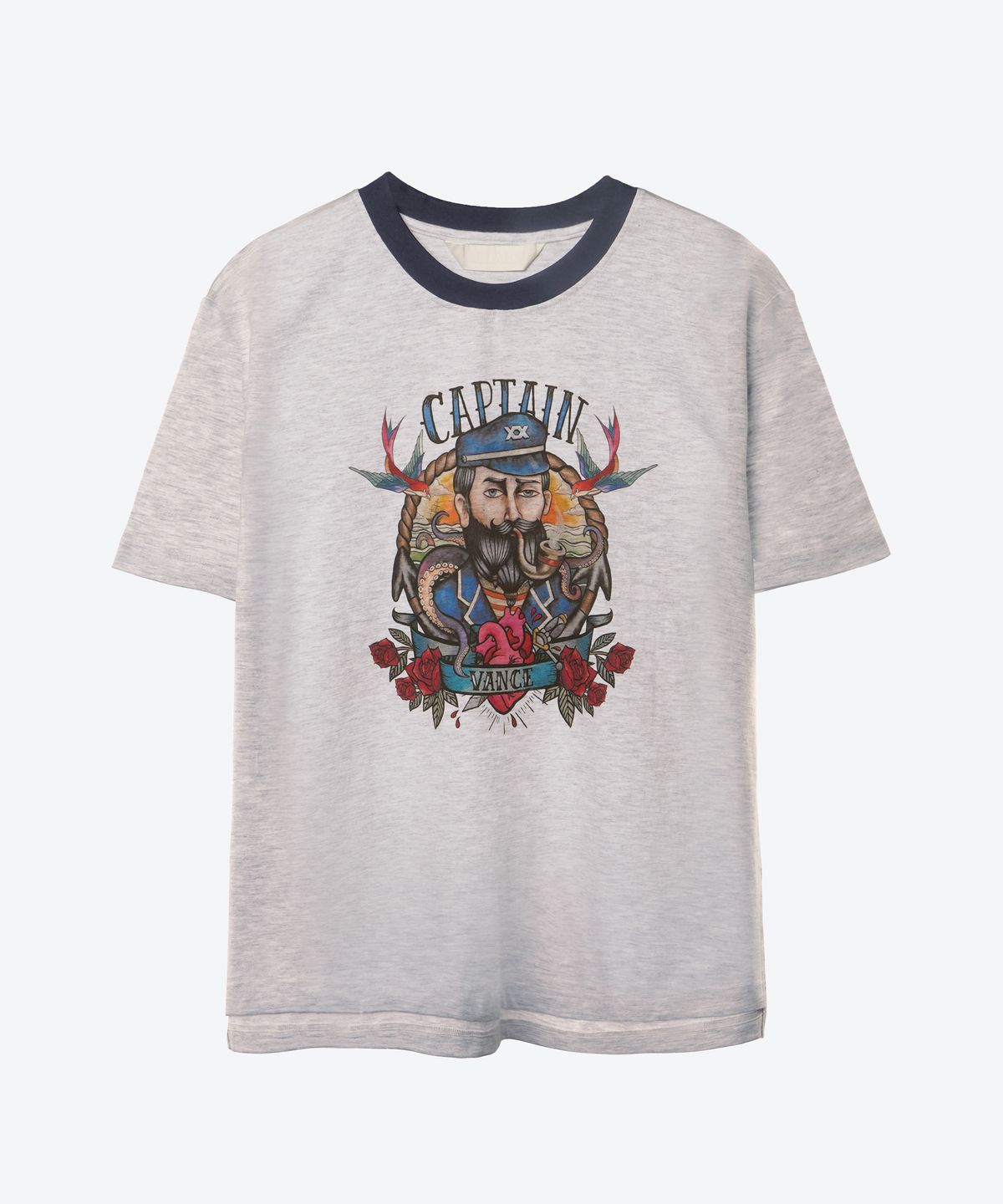 언티지(UNTAGE) 올드 스쿨 프린트 링거 티셔츠[Vance(UNISEX)]_UTT-ST17