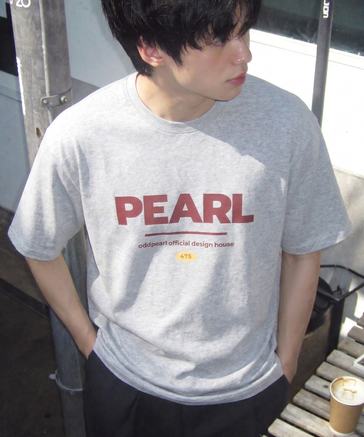 오드펄(ODDPEARL) pearl t-shirt(gray)