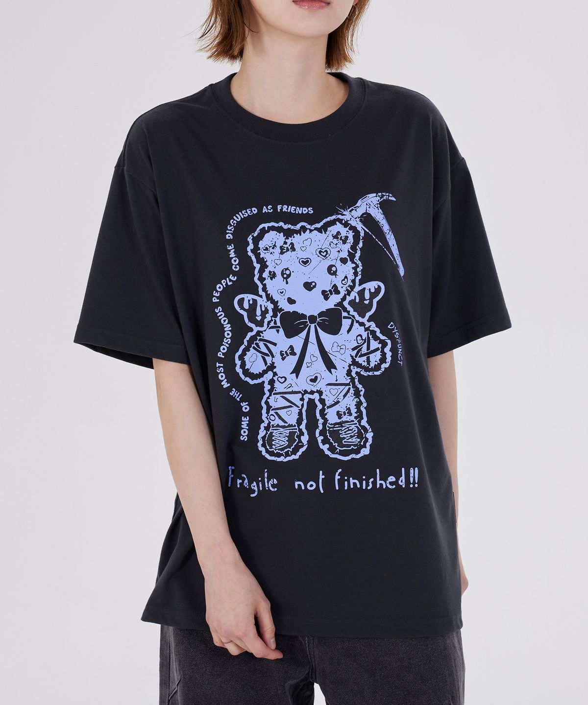 디스펑트(DYSFUNCT) ANGEL HAMMER BEAR T-SHIRT(CHARCOAL)