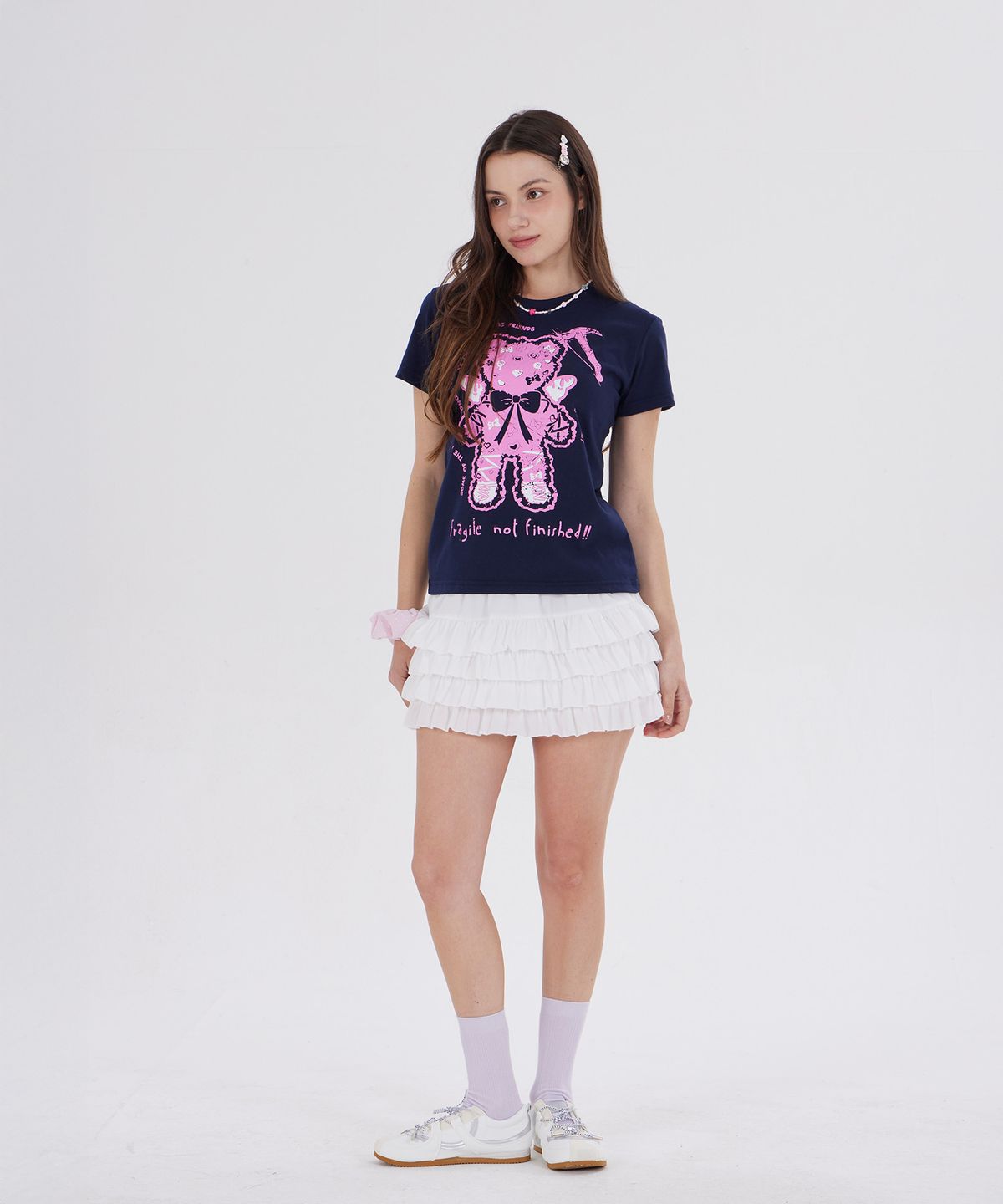 디스펑트(DYSFUNCT) ANGEL HAMMER BEAR SLIM T-SHIRT(NAVY)