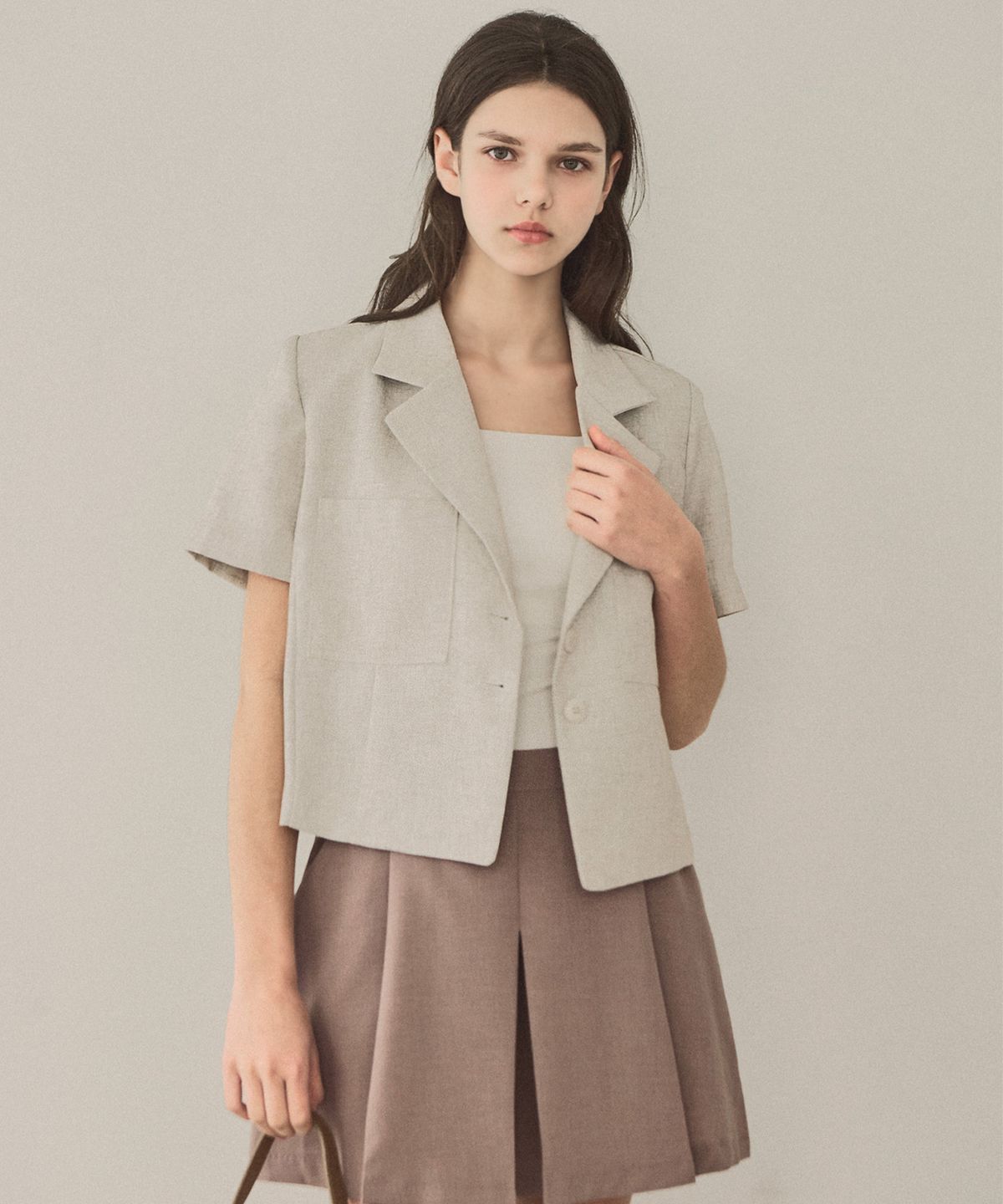 슬로우롤리(SLOWLOLLI) Double pocket linen blend jacket_3 Colors