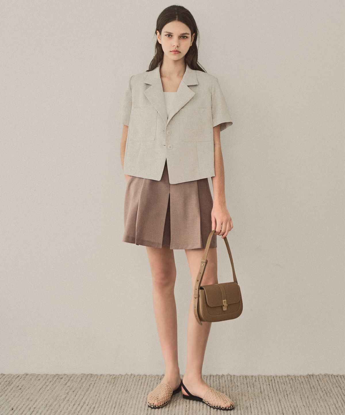 슬로우롤리(SLOWLOLLI) Double pocket linen blend jacket_3 Colors