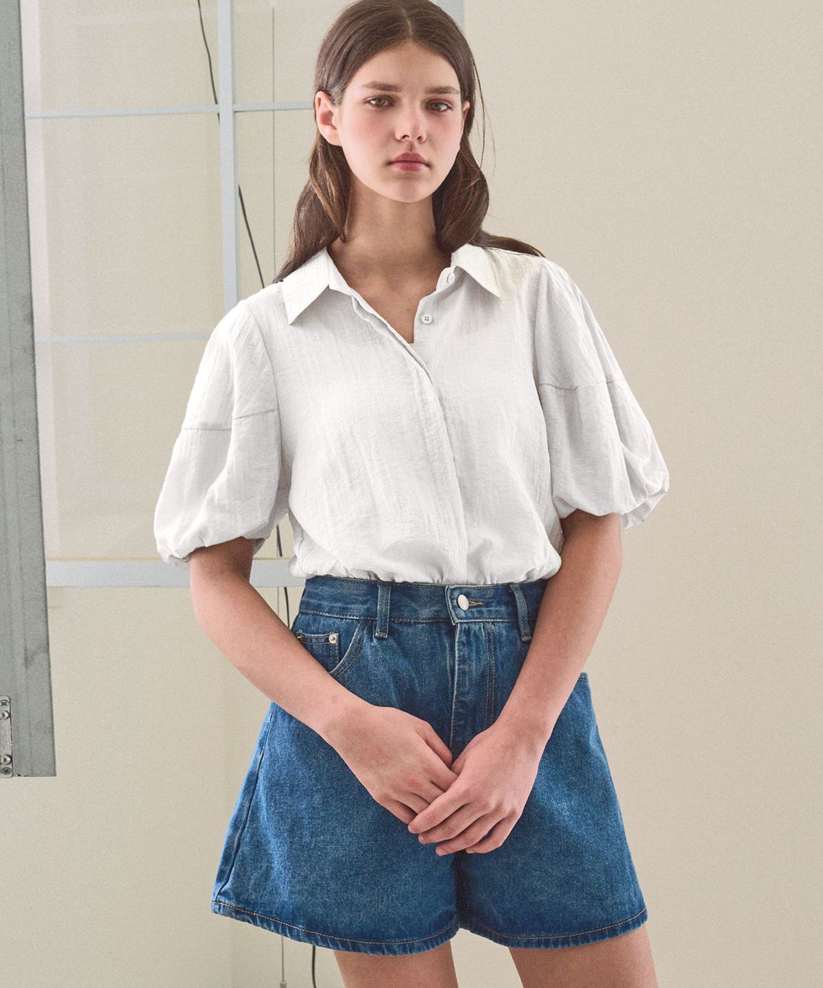 슬로우롤리(SLOWLOLLI) Roen volume puff blouse_2 Colors