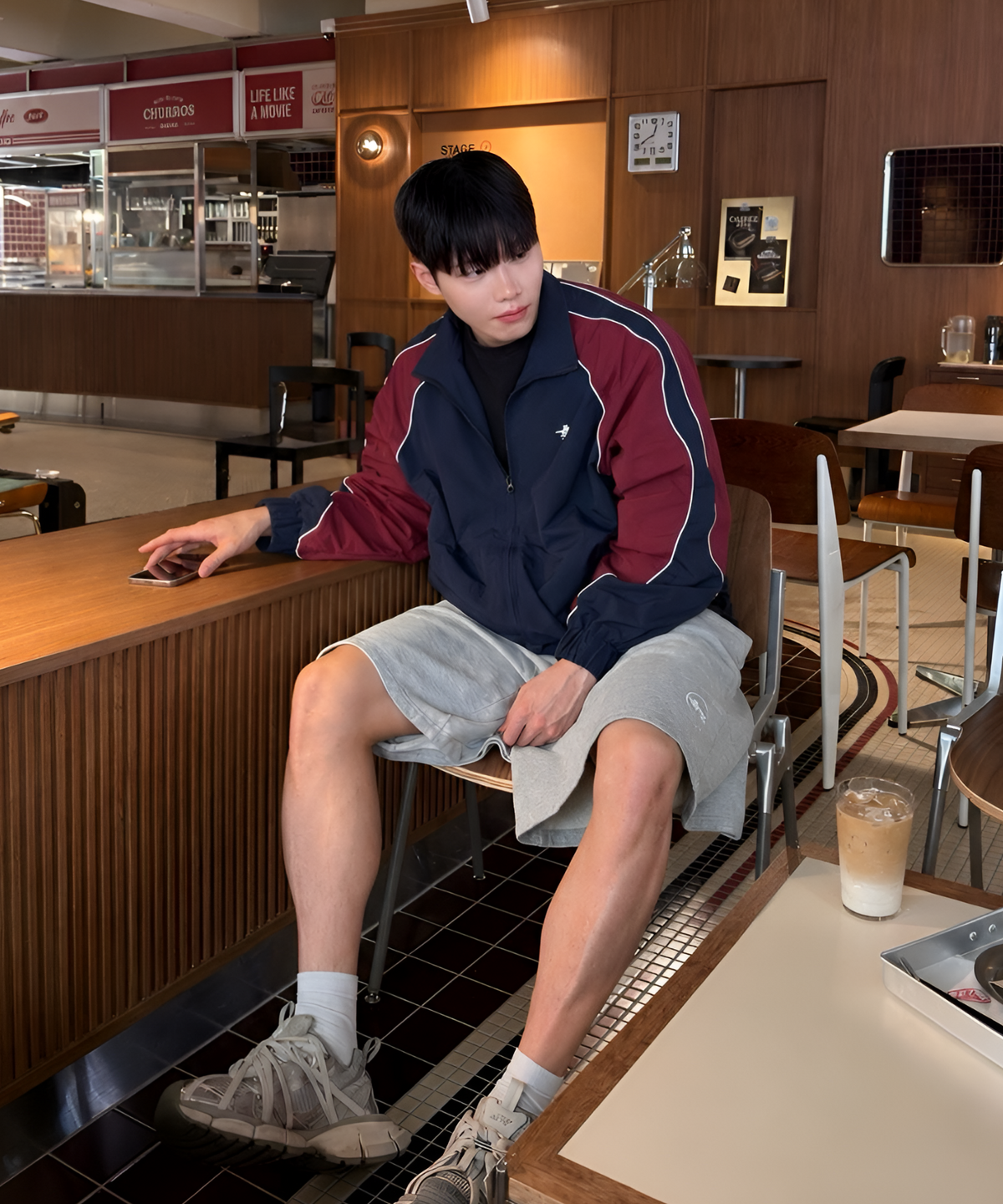 무쌍(MUSSANG) 넘버.7 로고 오버핏 트랙 자켓