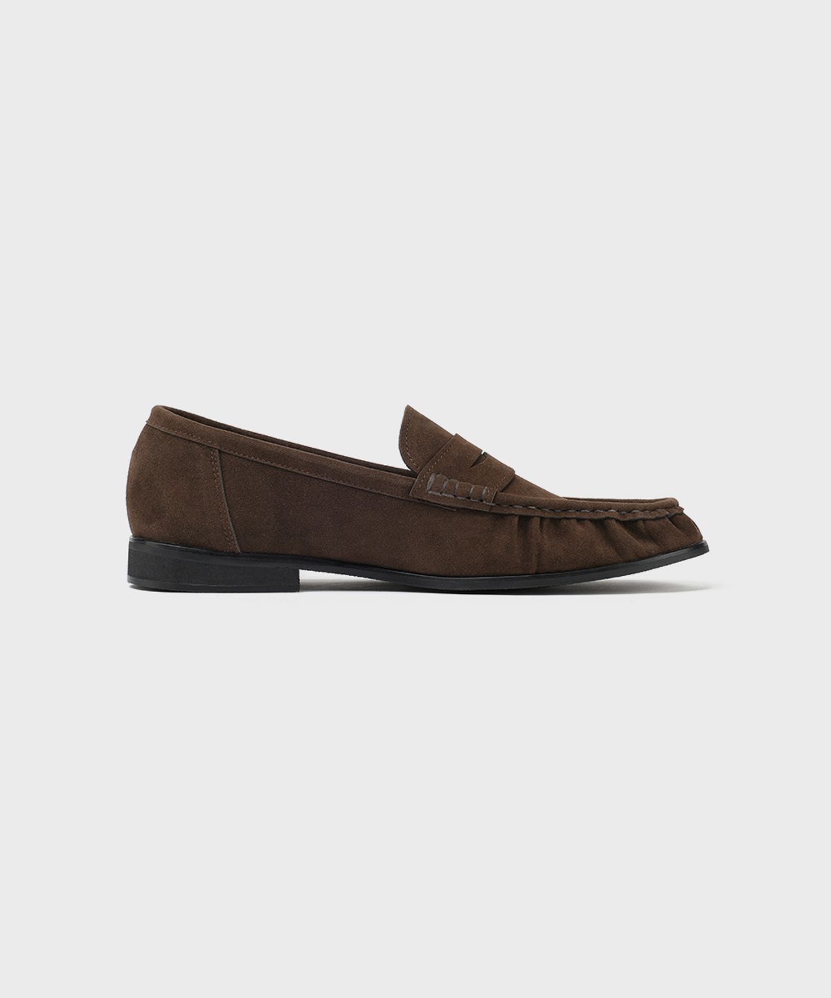 피렌체 아뜨리에(FIRENZE ATELIER) [SECOND.A] 셔링디테일 유니섹스 베이직 페니로퍼 PL5900UX [BROWN SUEDE]