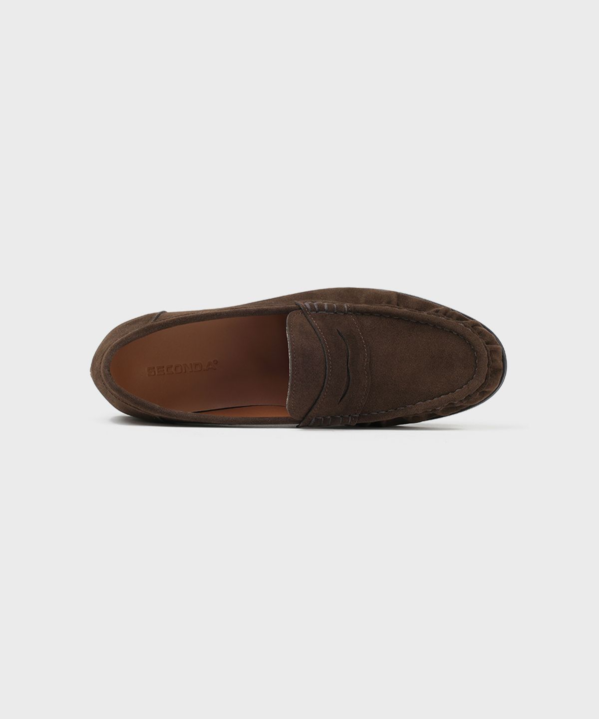 피렌체 아뜨리에(FIRENZE ATELIER) [SECOND.A] 셔링디테일 유니섹스 베이직 페니로퍼 PL5900UX [BROWN SUEDE]