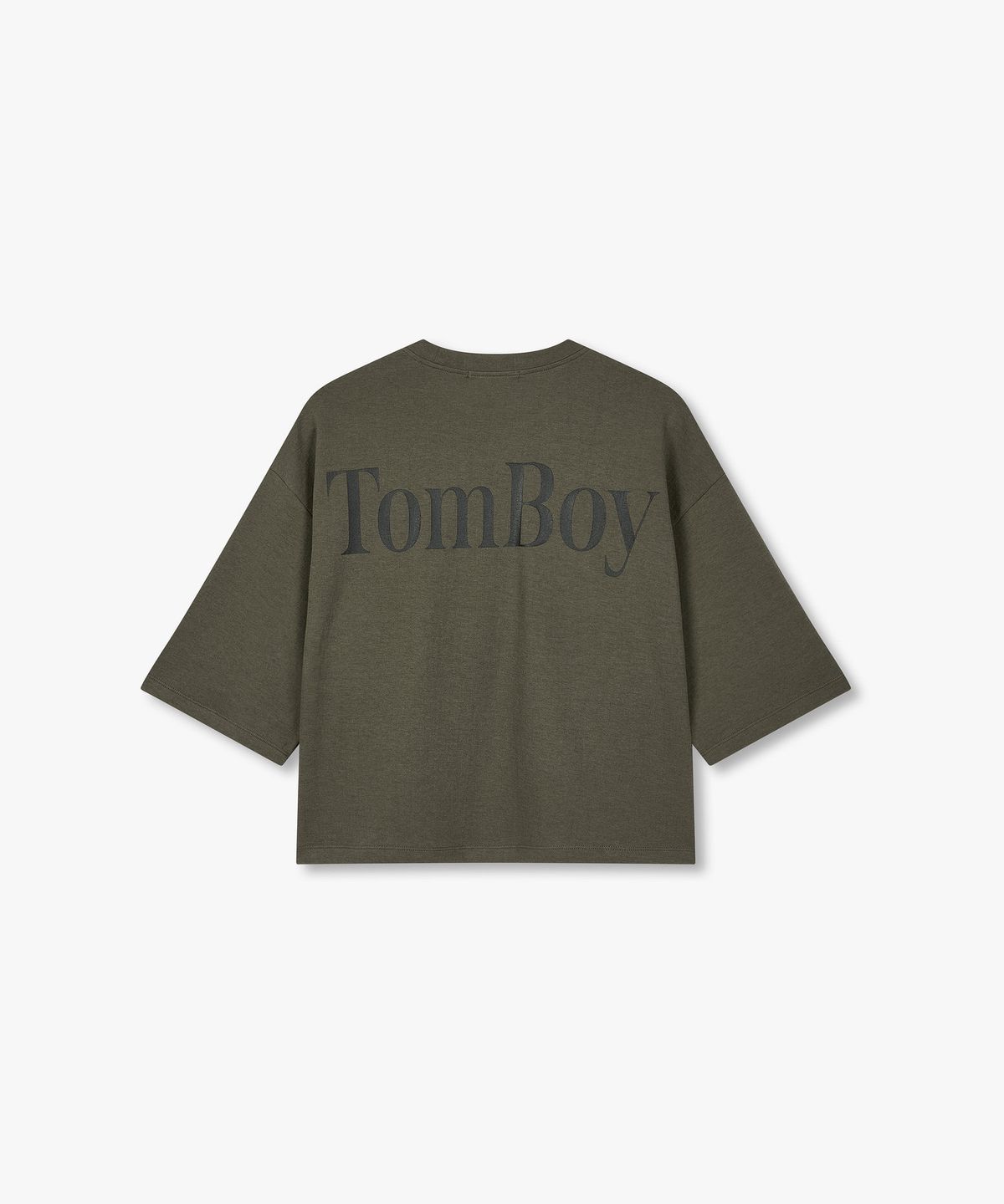 스튜디오 톰보이(STUDIO TOMBOY) TOMBOY 백 프린트 반팔 티셔츠_카키 9176322971