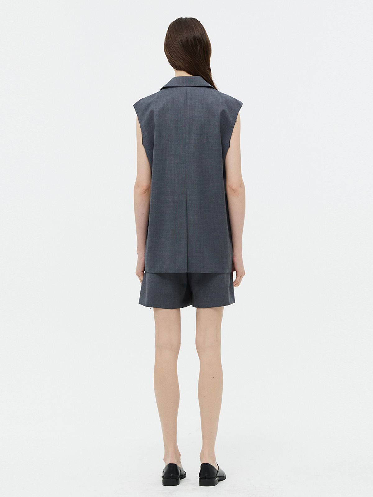 베데르미(VEDERMI) grey sleeveless blazer