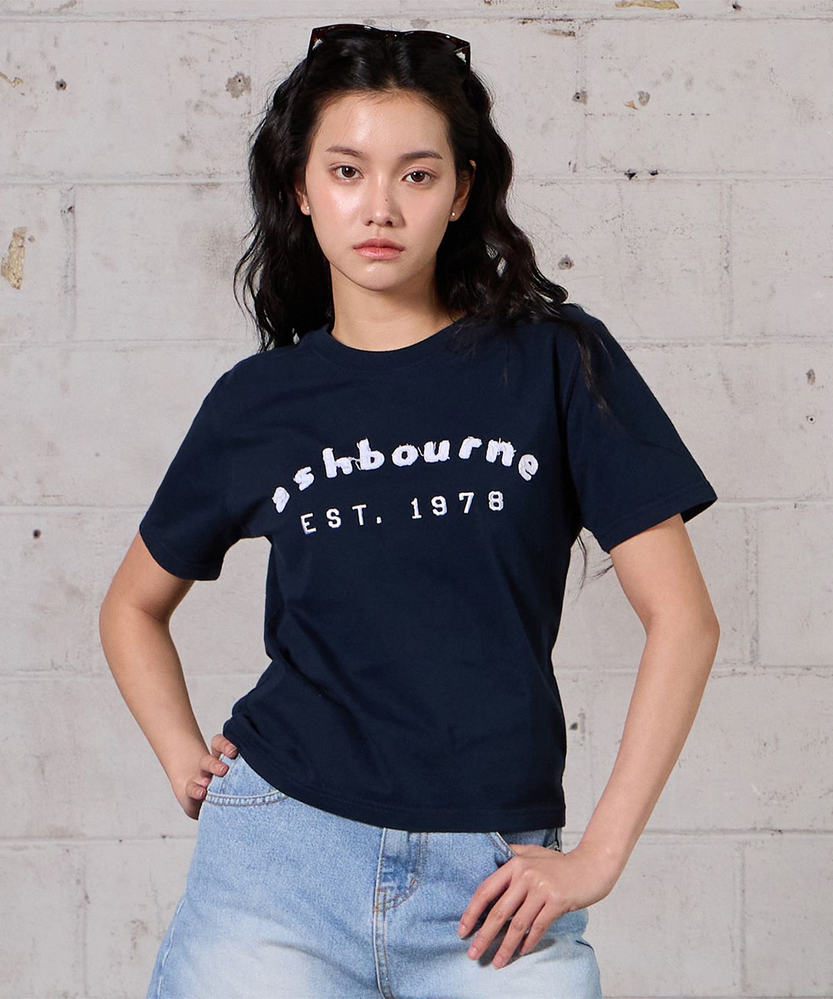 애쉬본&스미스(ASHBOURNE & SMITH) [우먼] A&SMITH EST 반팔티 ASH1003_네이비