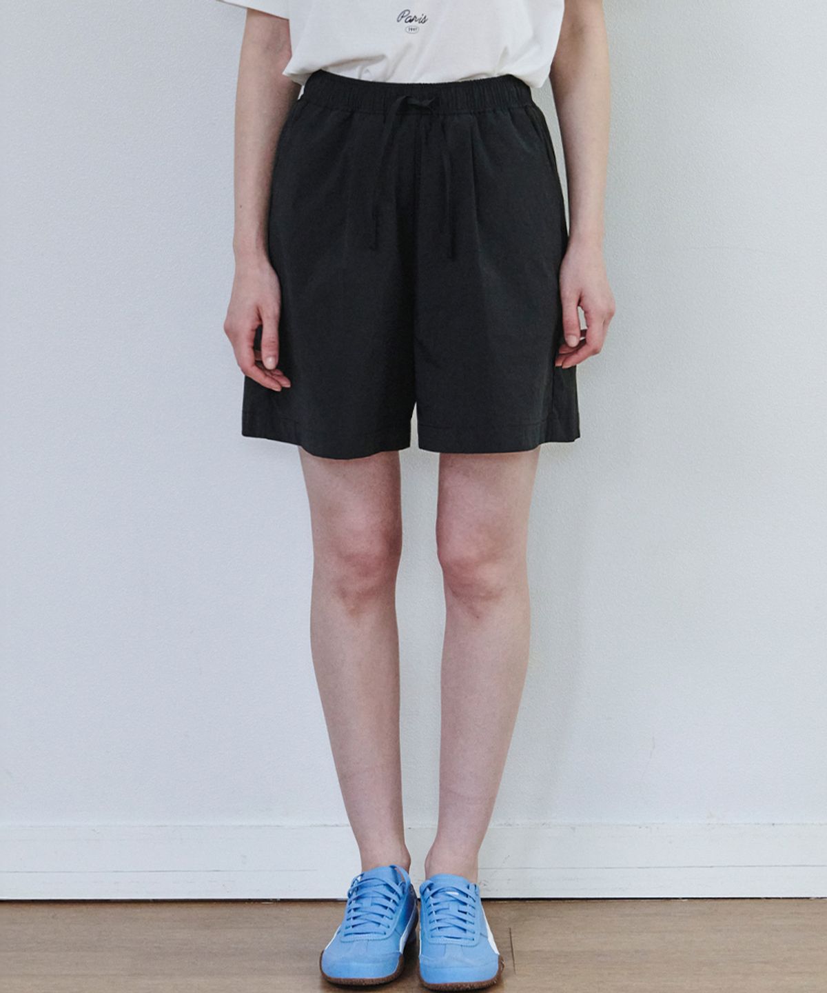마롭(MALOUPE) 2212 나일론 하프밴딩 팬츠 (블랙)