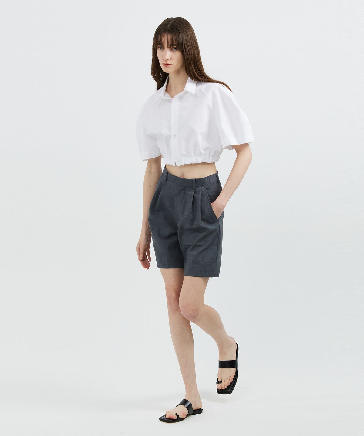 베데르미(VEDERMI) grey half trouser