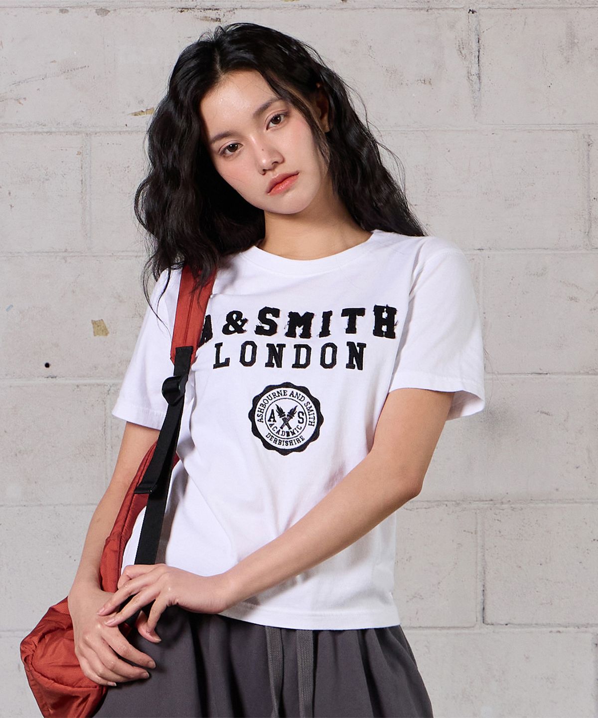 애쉬본&스미스(ASHBOURNE & SMITH) [우먼] ACADEMY 반팔티 ASH1008_화이트