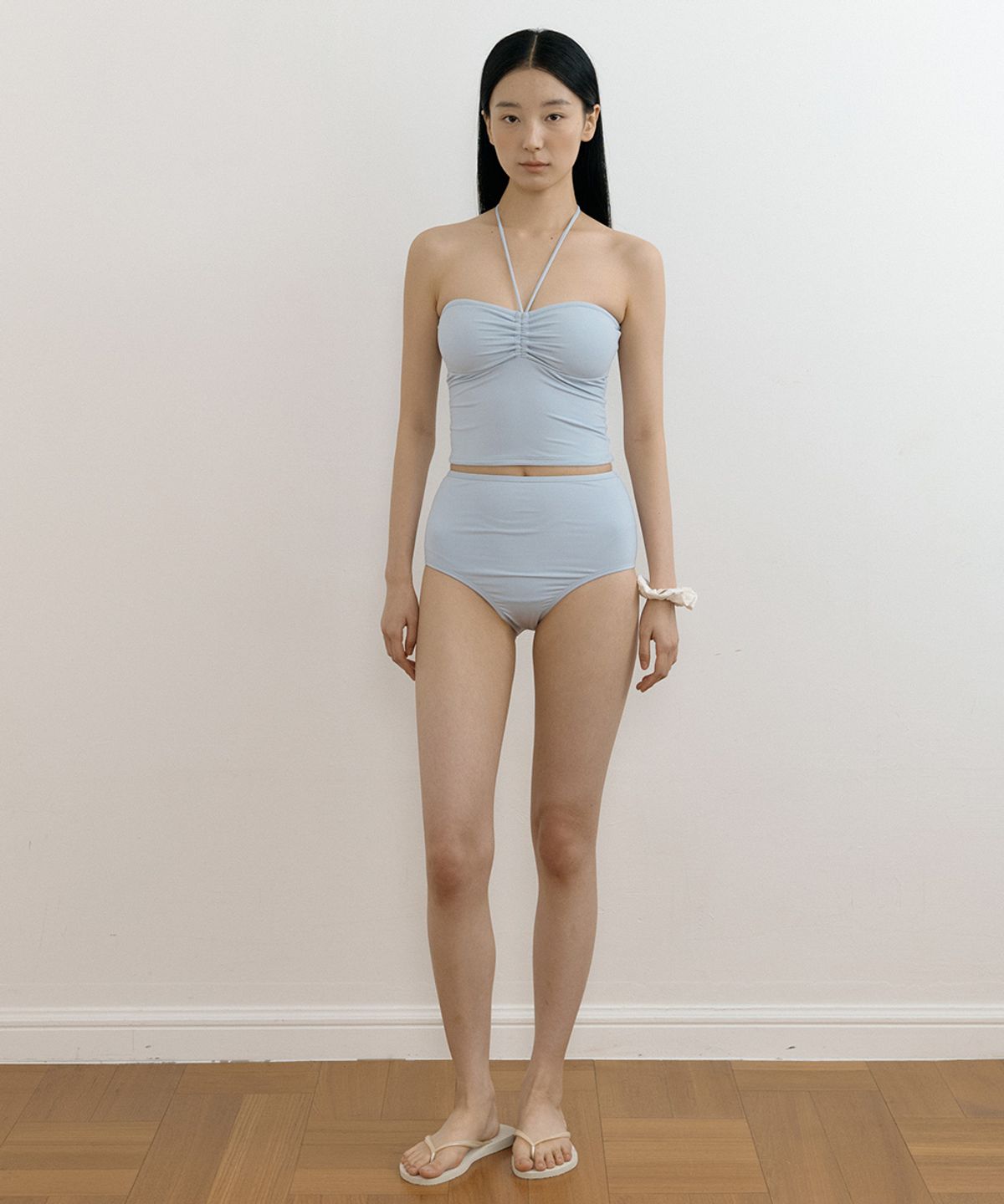 링서울(LINGSEOUL) tube top swim set-sky blue