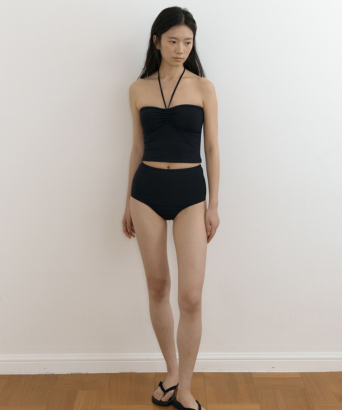 링서울(LINGSEOUL) tube top swim set-black