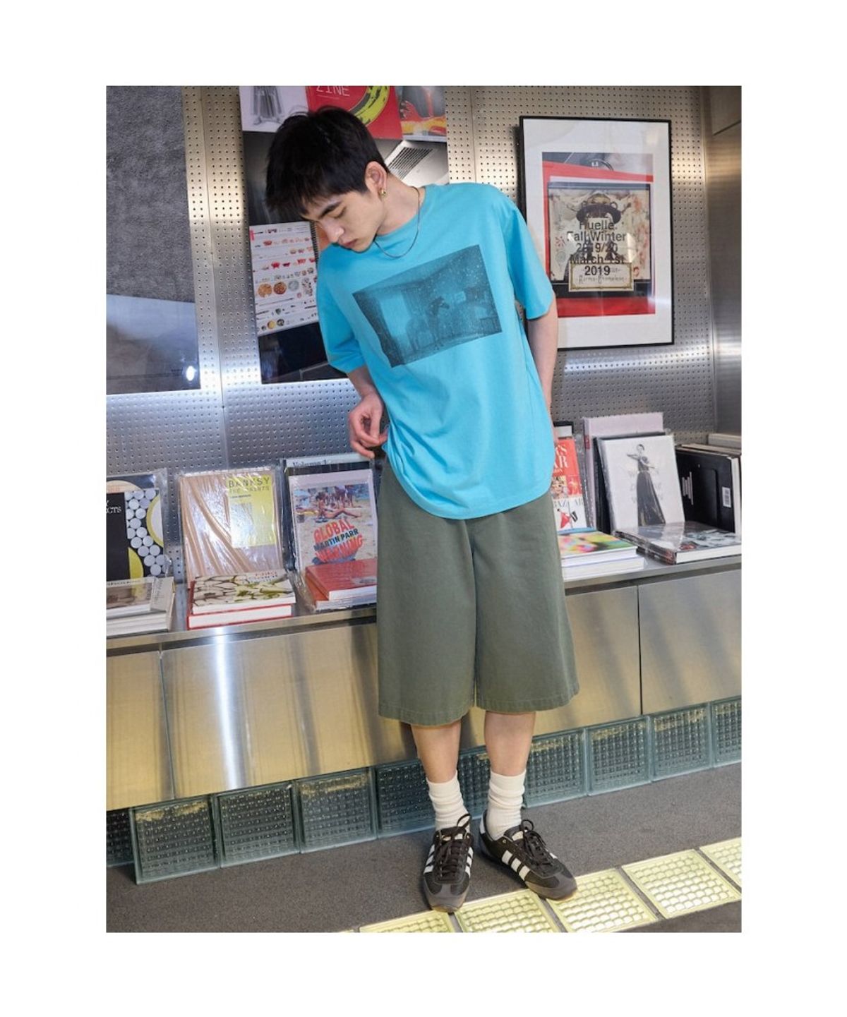 샌드 사운드(SAND SOUND) (UNISEX) 반소매 포토 티셔츠  블루