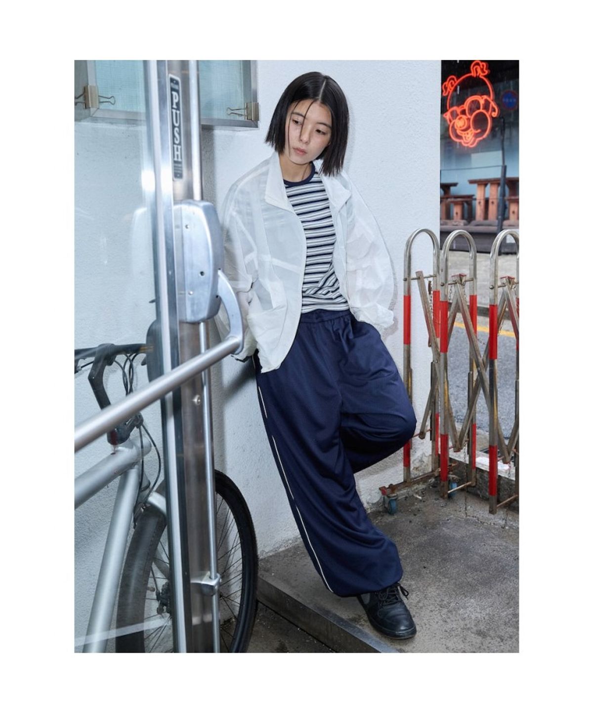 샌드 사운드(SAND SOUND) (UNISEX) 메쉬 조거  네이비