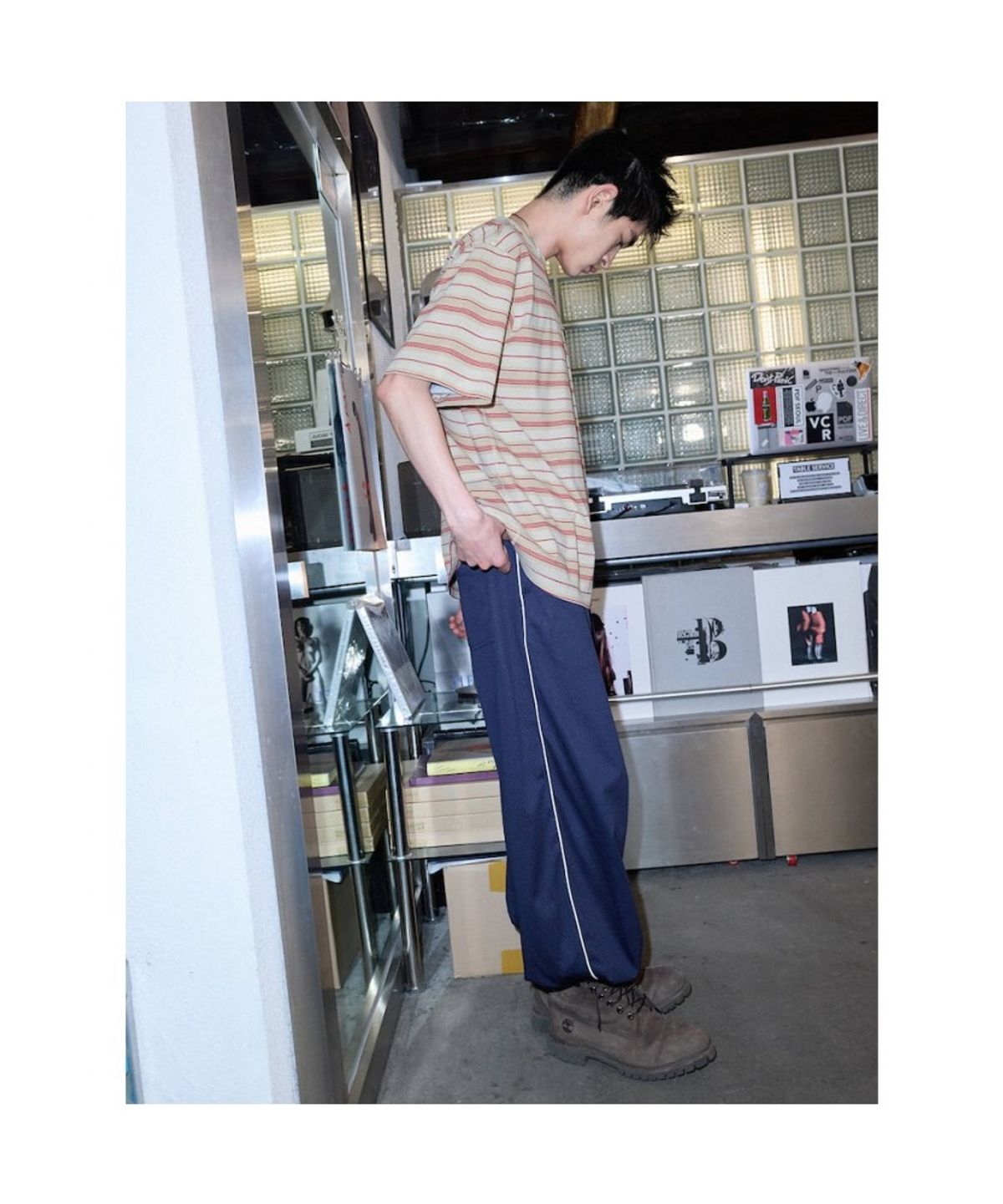샌드 사운드(SAND SOUND) (UNISEX) 메쉬 조거  네이비
