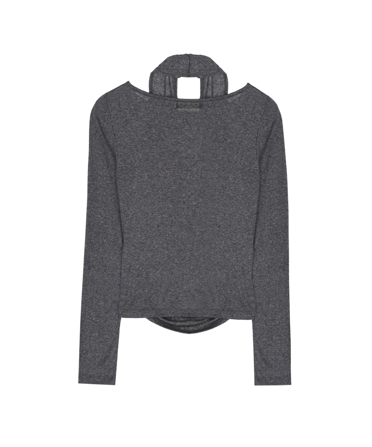 닉앤니콜(NICK&NICOLE) DRAPE HALTER LONG SLEEVE_CHARCOAL