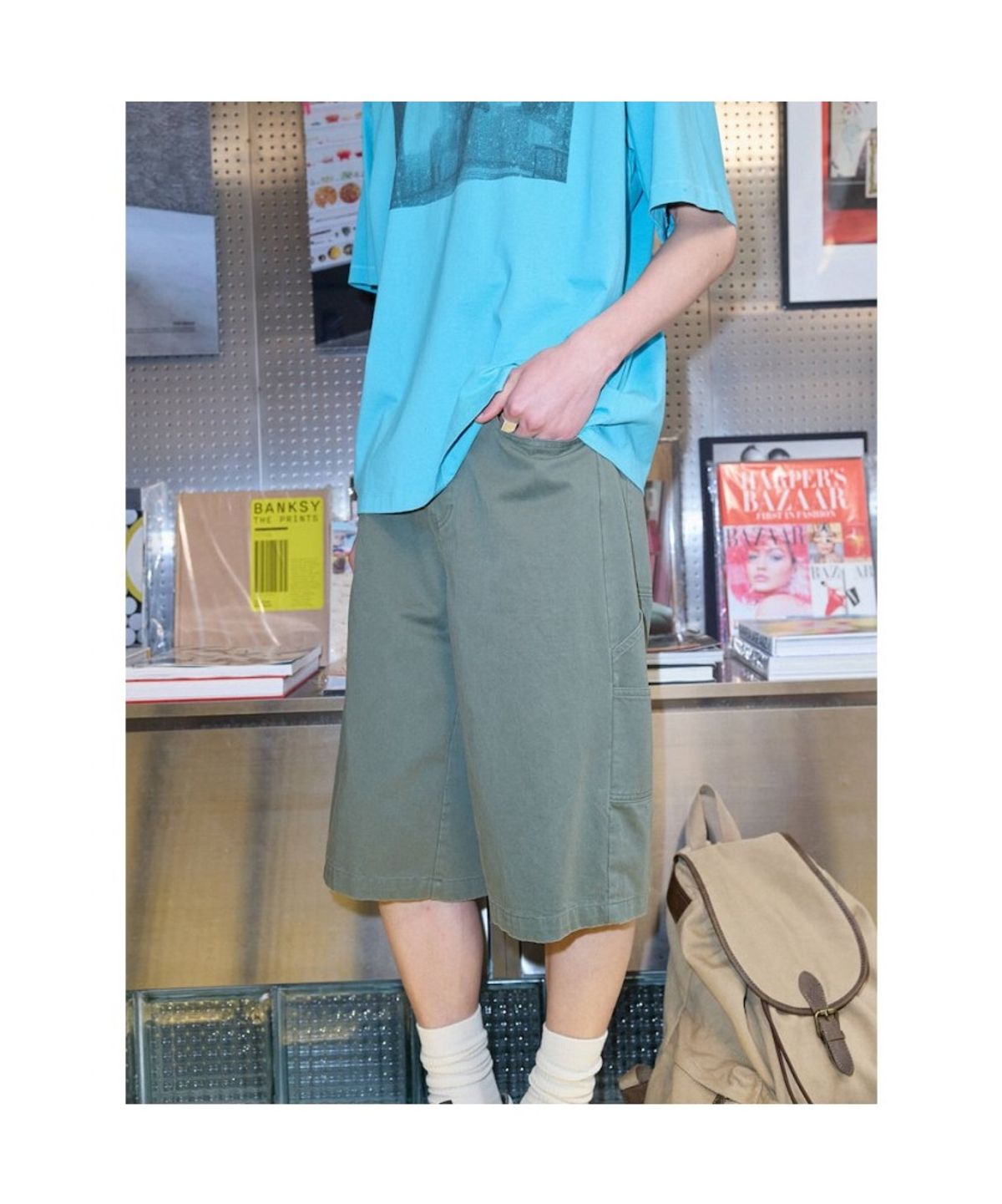 샌드 사운드(SAND SOUND) (UNISEX) 워크 워싱 죠츠  카키