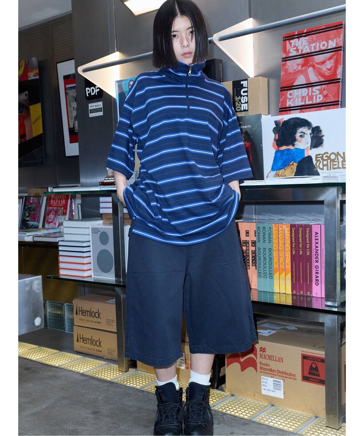 샌드 사운드(SAND SOUND) (UNISEX) 워크 워싱 죠츠  네이비