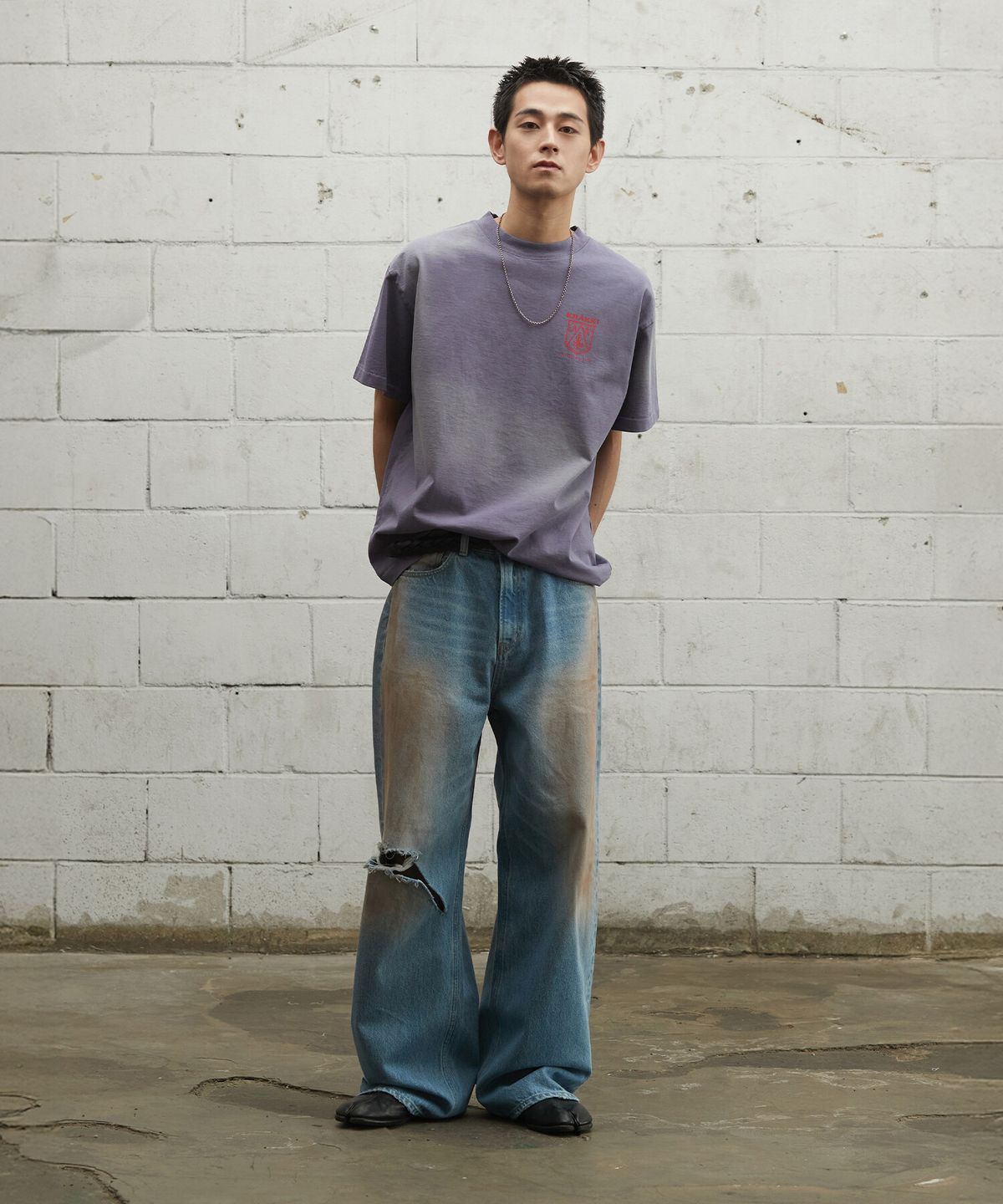 크래키(KRAKKI) [Unisex] flag Logo Tee_Purple [KR265PUT432]