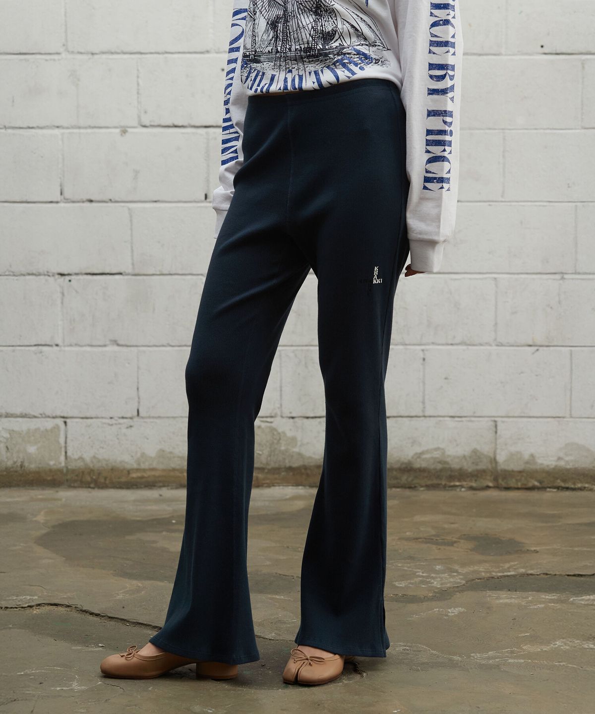 크래키(KRAKKI) [Women] Ribbed Training Pants_Navy [KR265PWP407]