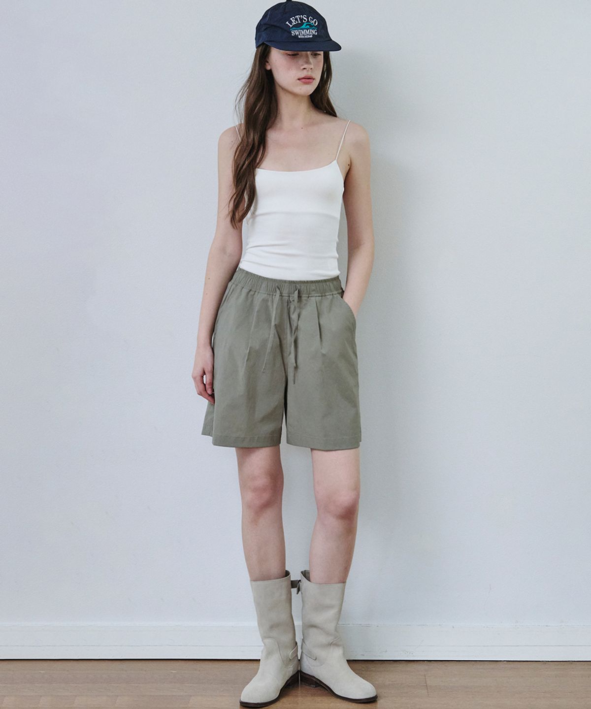 마롭(MALOUPE) 2212 나일론 하프밴딩 팬츠 (카키)