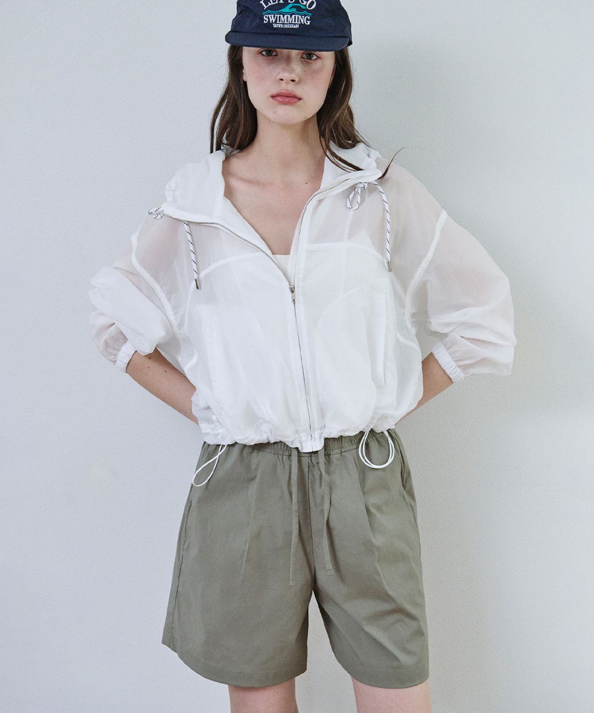 마롭(MALOUPE) 2212 나일론 하프밴딩 팬츠 (카키)