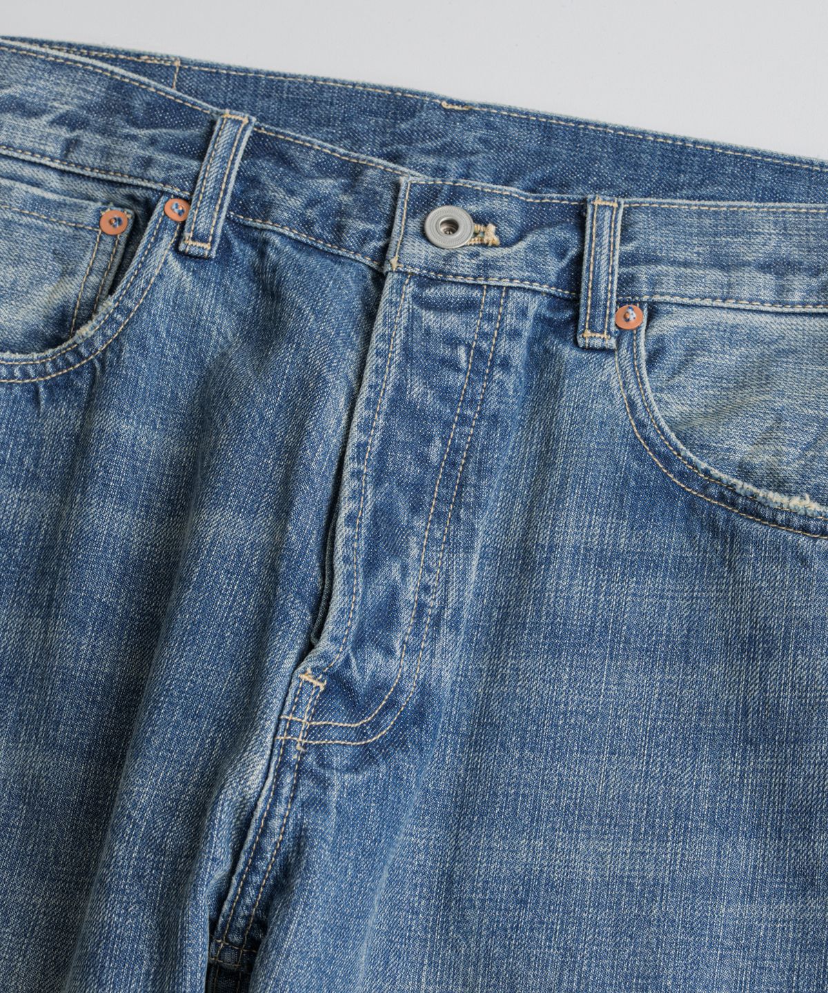 비헤비어(BEHEAVYER) 312R SELVEDGE DENIM PANTS washed blue