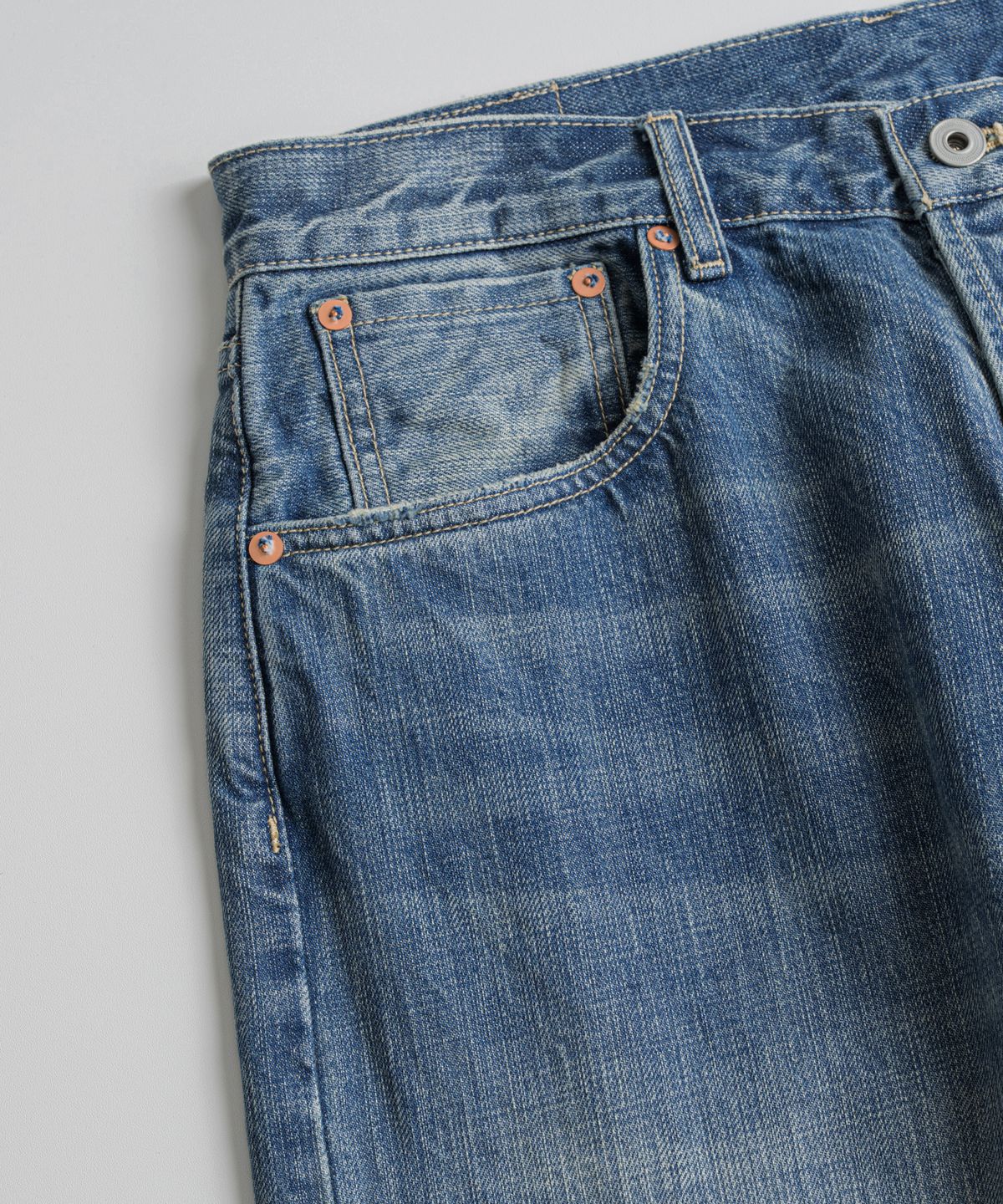 비헤비어(BEHEAVYER) 312R SELVEDGE DENIM PANTS washed blue