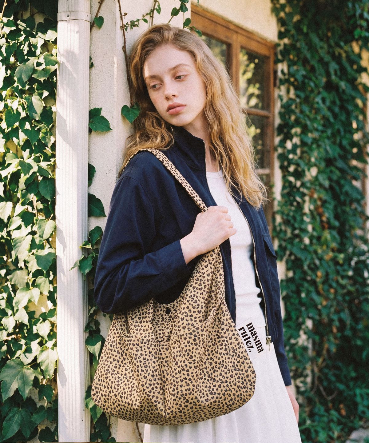 마스마룰즈(MASMARULEZ) Rabbit eco bag_Heart leopard mustard