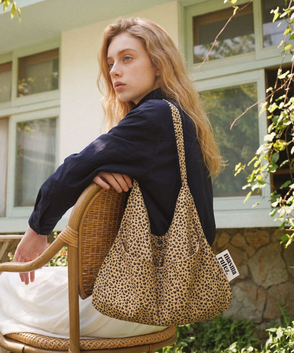 마스마룰즈(MASMARULEZ) Rabbit eco bag_Heart leopard mustard