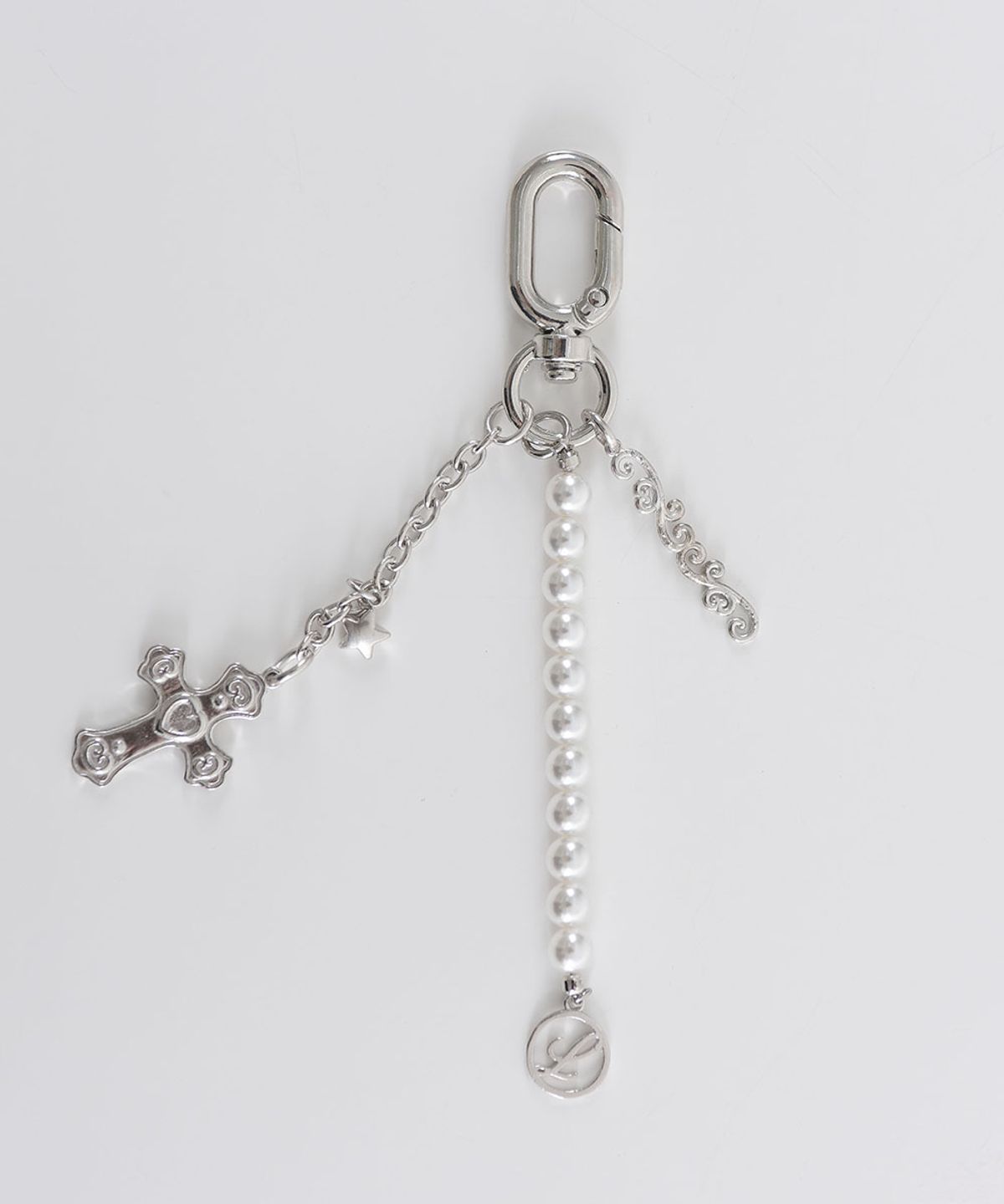 러브트릭스(LOVETRIX) Heart cross & pearl Keyring