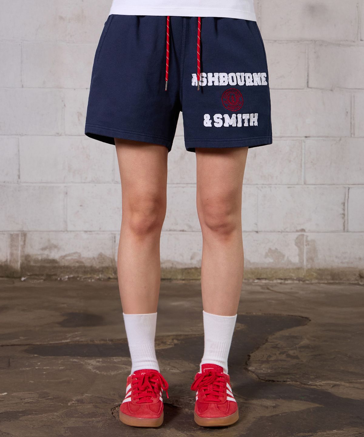 애쉬본&스미스(ASHBOURNE & SMITH) [우먼] 스트링 포인트 ASHBOURNE&SMITH 스웻 숏 팬츠 ASH1905_네이비