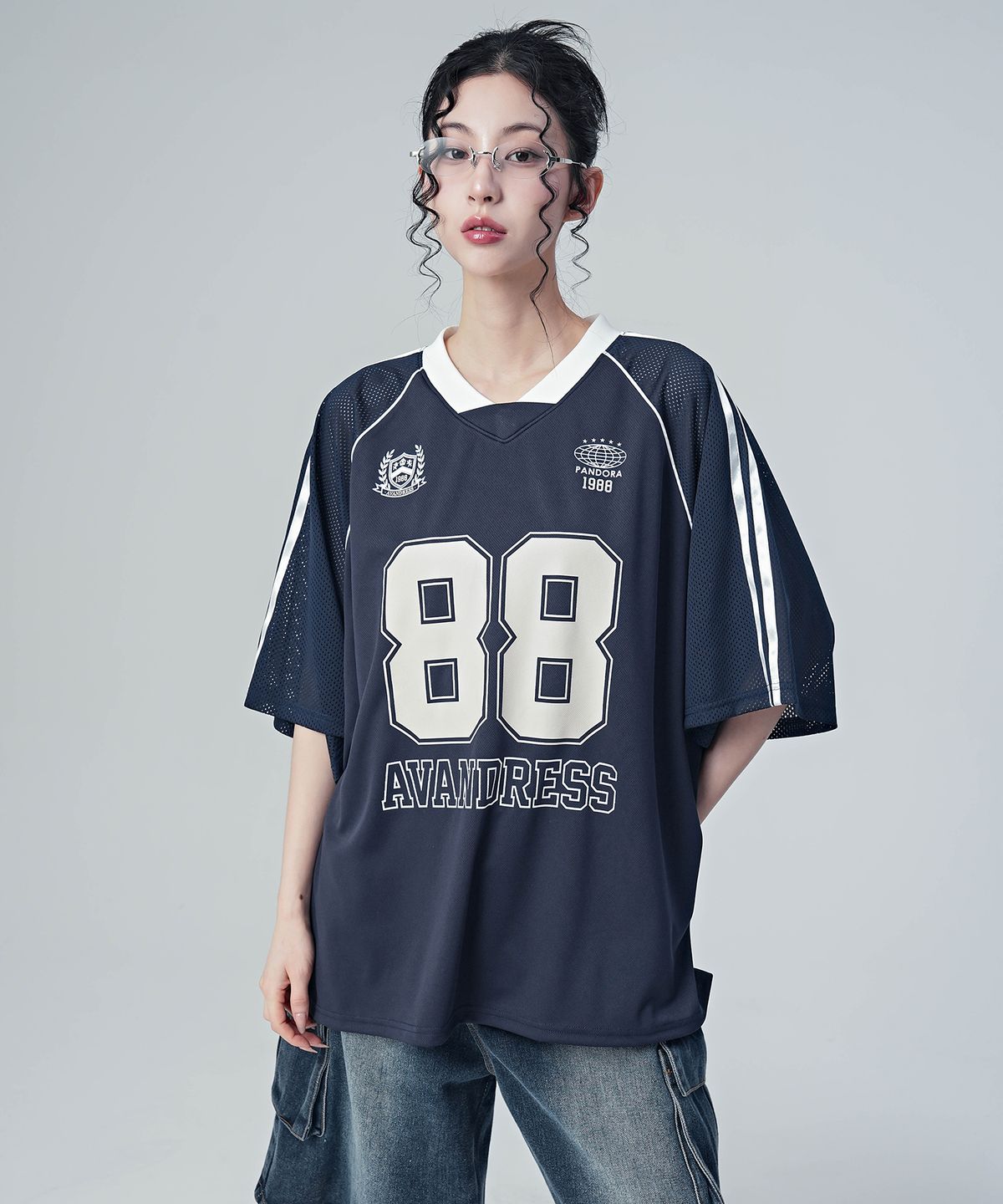 어반드레스(AVANDRESS) 88 메쉬 풋볼 져지 티셔츠_3Colors