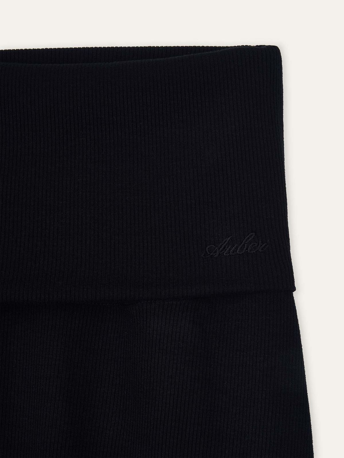 오베르(AUBER) Foldable Ribbed Dress Skirt - Black