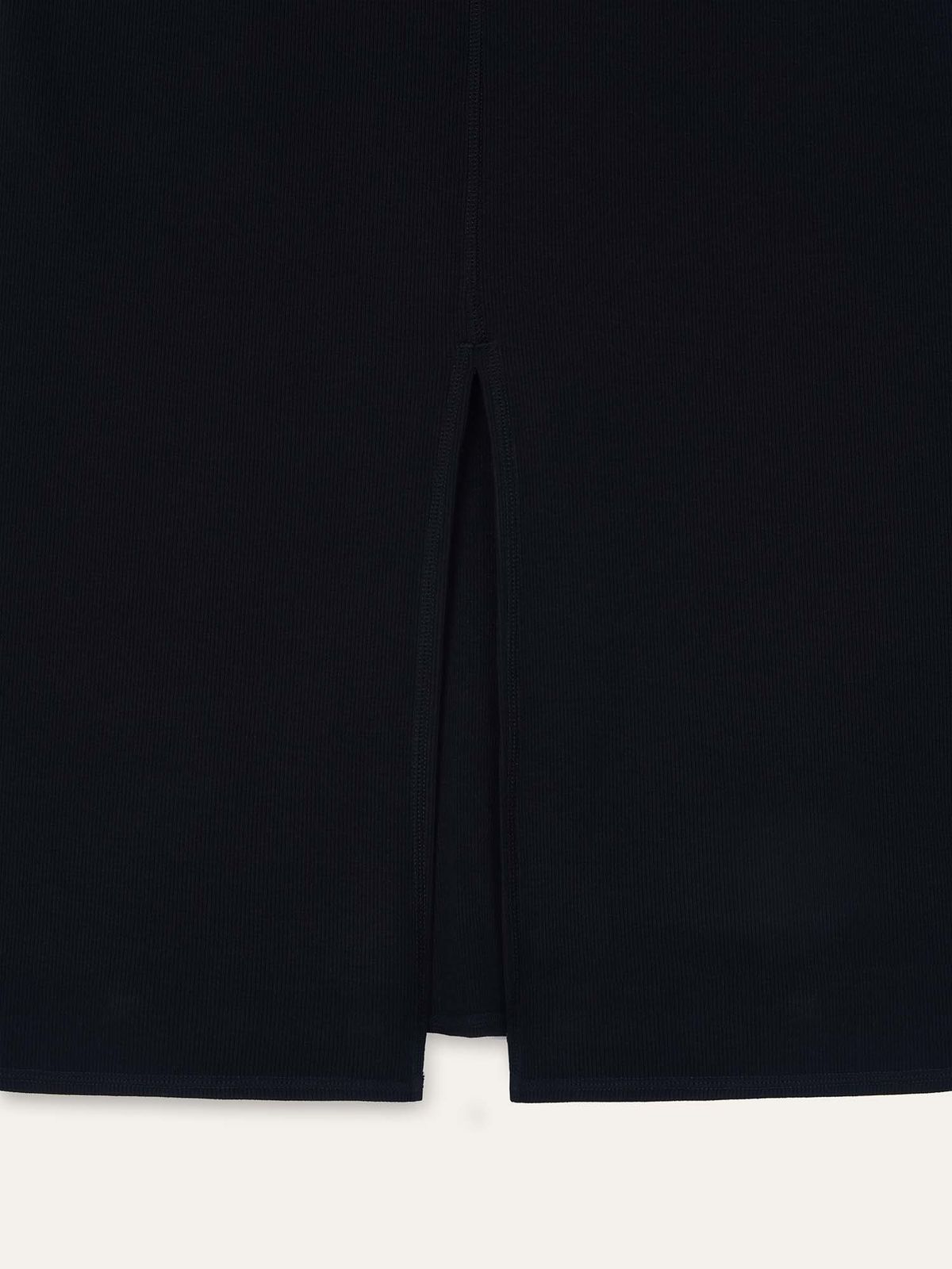 오베르(AUBER) Foldable Ribbed Dress Skirt - Black